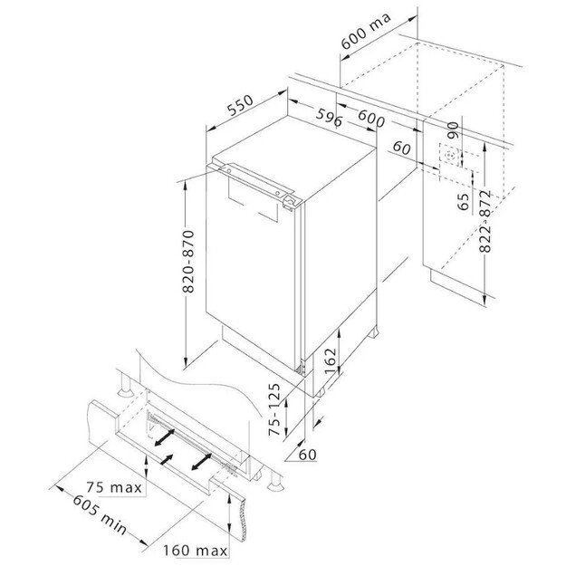 Įmontuojamas šaldytuvas po stalviršiu CANDY CM4SE68W 3
