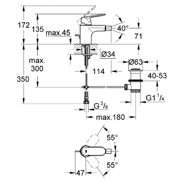 Bide maišytuvas GROHE EUROSMART COSMOPOLITAN 32839000 1