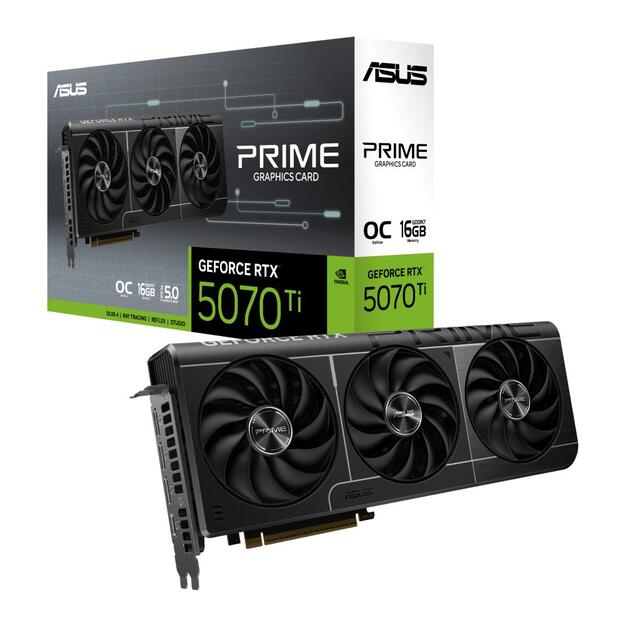 Graphics Card|ASUS|NVIDIA GeForce RTX 5070 Ti|16 GB|GDDR7|256 bit|PCIE 5.0 16x|GPU 2527 MHz|Triple slot Fansink|1xHDMI|3xDisplayPort|PRIME-RTX5070TI-O16G