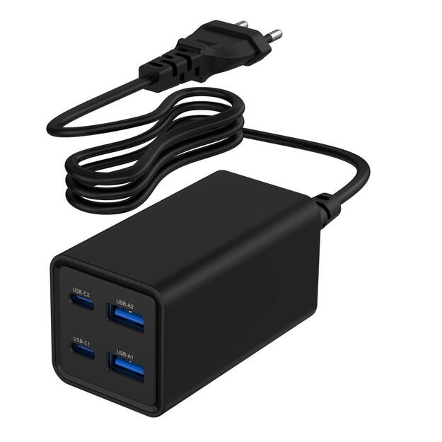 CHARGER USB UNIVERSAL 4P 65W/TA-UC-2A2C-PD65-01-BK GEMBIRD