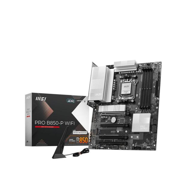 Mainboard|MSI|AMD B850|SAM5|ATX|Memory DDR5|Memory slots 4|4xPCI-Express 16x|3xM.2|1xHDMI|1xAudio-In|1xAudio-Out|4xUSB 2.0|2xUSB 3.2|2xUSB-C|1xOptical S/PDIF|1xRJ45|PROB850-PWIFI
