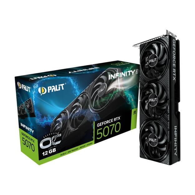Graphics Card|PALIT|NVIDIA GeForce RTX 5070|12 GB|GDDR7|192 bit|PCIE 5.0 16x|Triple slot Fansink|NE75070S19K9-GB2050S