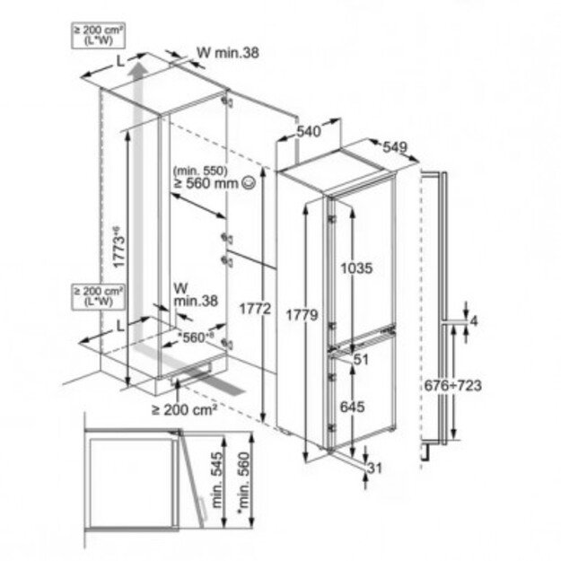 Įmontuojamas šaldytuvas AEG OSC5D181ES 1