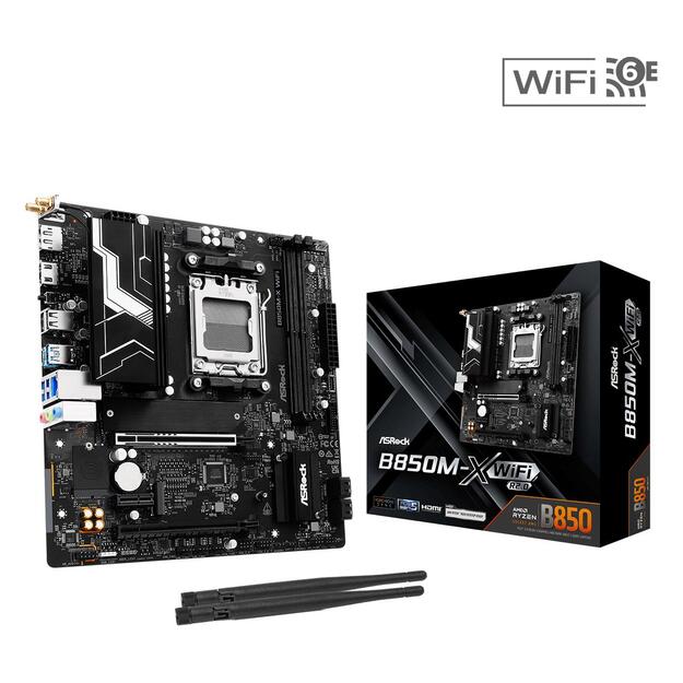 Mainboard|ASROCK|AMD B850|SAM5|Micro-ATX|Memory DDR5|Memory slots 2|B850M-XWIFIR2.0