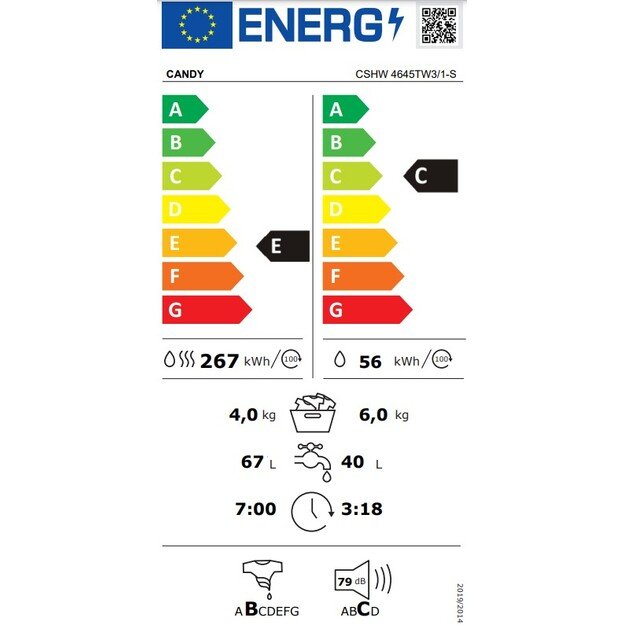 Skalbyklė - džiovyklė Candy CSHW 4645TW3/1-S 10