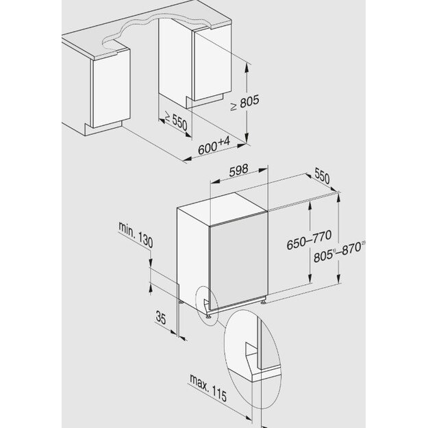 Įmontuojama indaplovė Miele G 7260 SCVi, 12440270/12338140 1