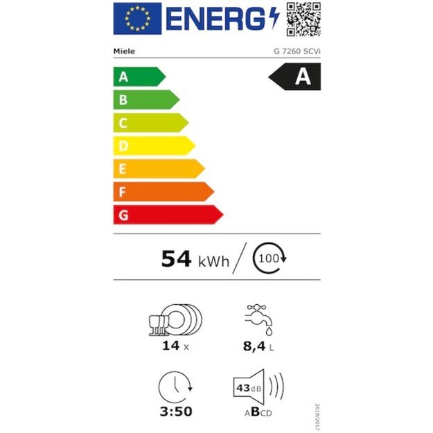 Įmontuojama indaplovė Miele G 7260 SCVi, 12440270/12338140 3