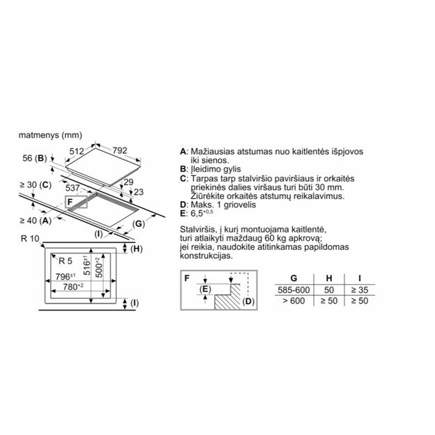Įmontuojama indukcinė kaitlentė Bosch PXE801DC1E, 80cm 4