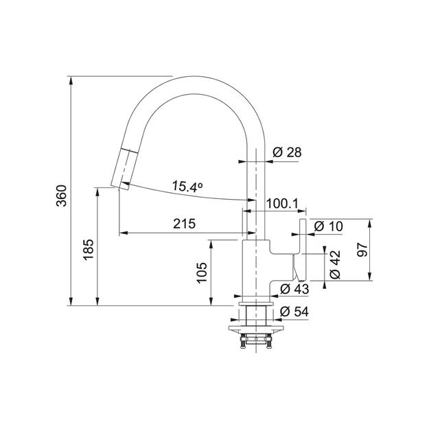 Virtuvinis maišytuvas Franke Lina, su ištraukiama žarna, migdolų sp.115.0626.084 1