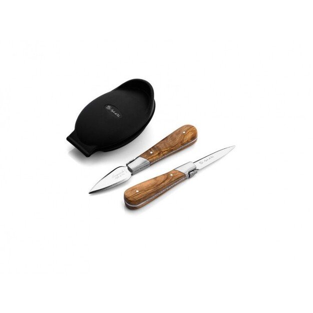 Austrių gliaudymo rinkinys Style De Vie Oyster set Olive wood 3