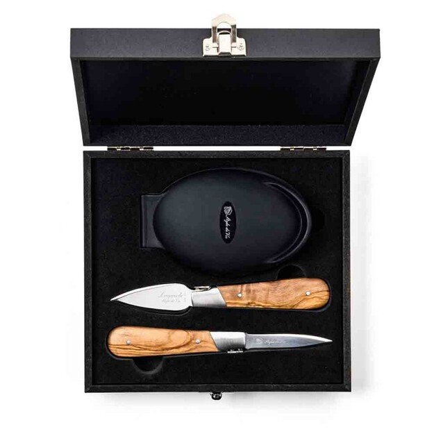 Austrių gliaudymo rinkinys Style De Vie Oyster set Olive wood