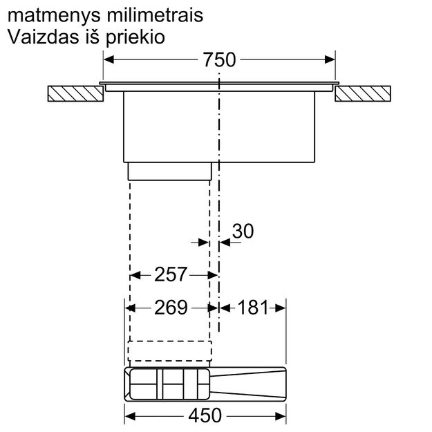 Įmontuojama indukcinė kaitlentė su integruotu gartraukiu Neff N 90, Flex Design, V68YYX4B0, 80 cm 19