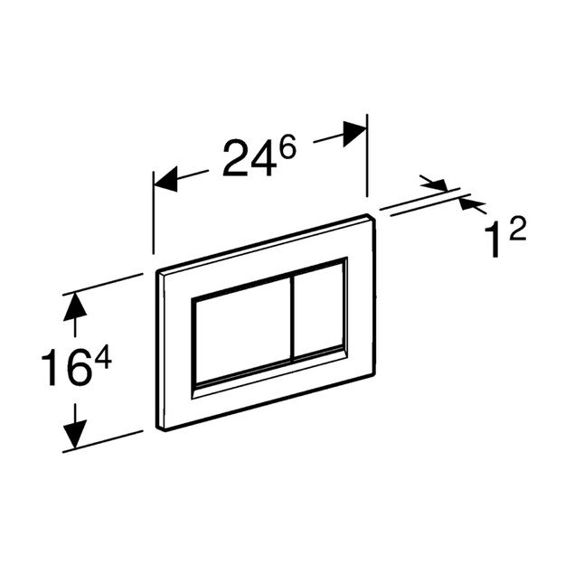 Vandens nuleidimo mygtukas Geberit Sigma 30, 115.883.KM.1, juodas/chromas 1