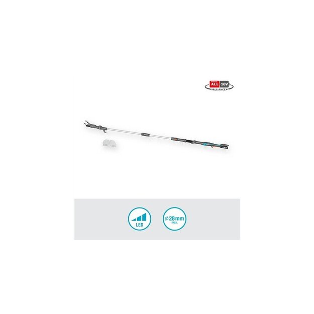 Akumuliatorinės teleskopinės genėjimo žirklės Gardena HighCut 250/18V P4A paruo&scaron;tas naudojimui rinki 1