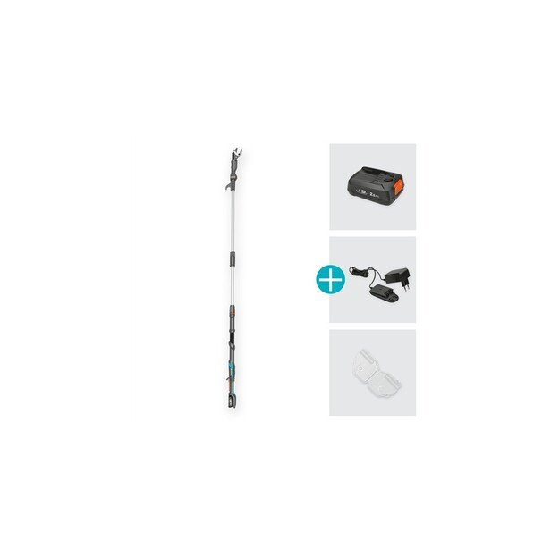 Akumuliatorinės teleskopinės genėjimo žirklės Gardena HighCut 250/18V P4A paruo&scaron;tas naudojimui rinki 12
