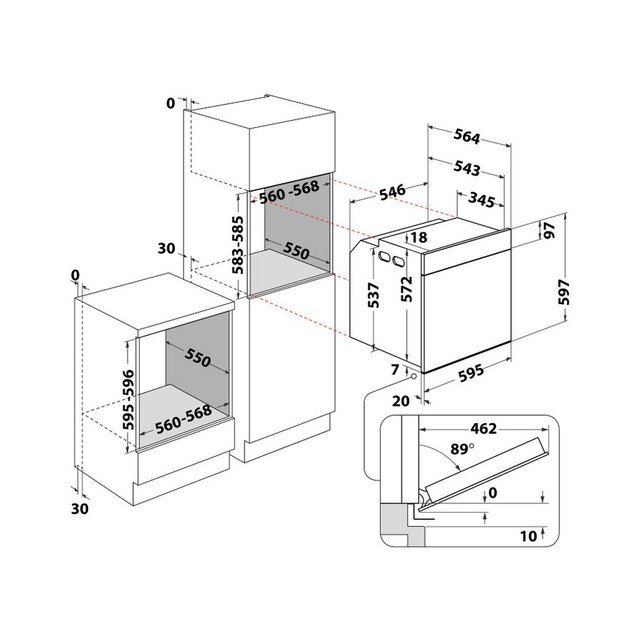 Įmontuojama orkaitė Whirlpool WOI5S8PM2SEA 8