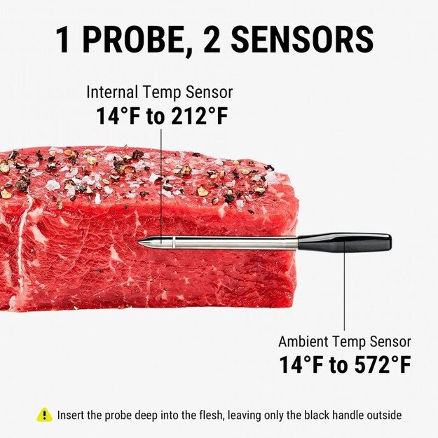TempSpike Plus skaitmeninis belaidis bluetooth maisto termometras ThermoPro TP970W su atnaujintu itin plonu zondu 1
