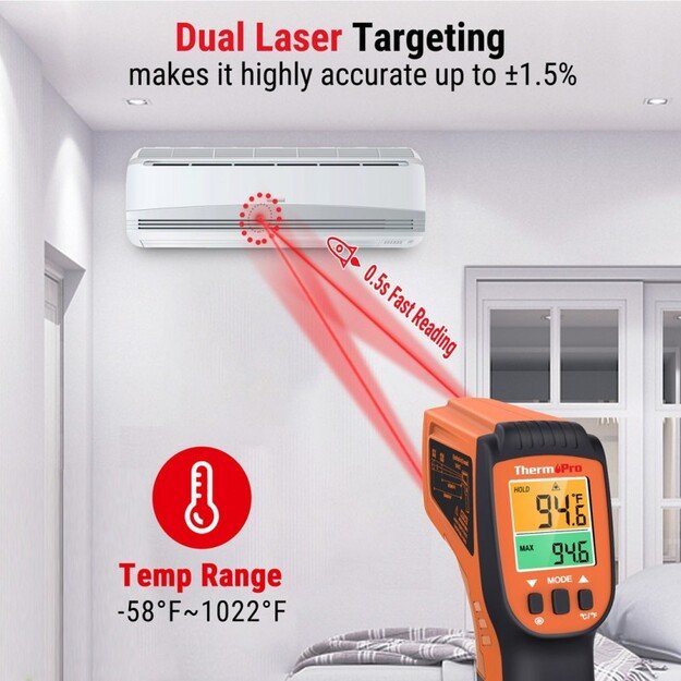 Lazerinis termometras ThermoPro TP450W 1