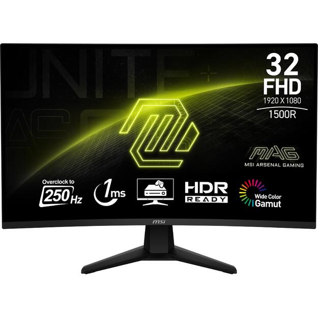 LCD Monitor|MSI|31.5  |1920 x 1080 pixels|Full HD|Native aspect ratio 16:9|Curved|MAG32C6X
