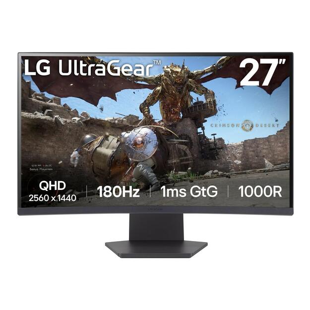 LCD Monitor|LG|27GS60QC-B|27 |Gaming/Curved|Panel VA|2560x1440|16:9|180 Hz|Matte|1 ms|Tilt|Colour Black|27GS60QC-B