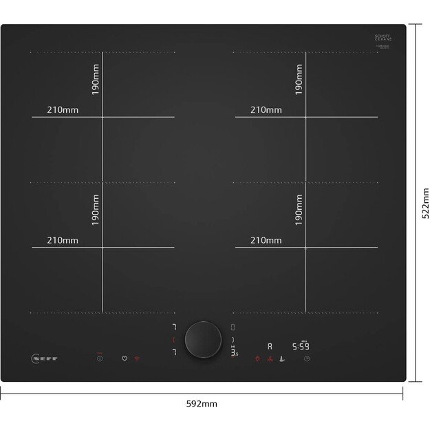 Įmontuojama indukcinė kaitlentė Neff N 90, T56NUQ4A0, 60 cm 3