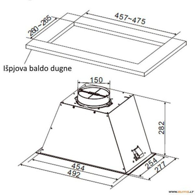 Įmontuojamas gartraukis CATA GT PLUS 45 BK/M 1