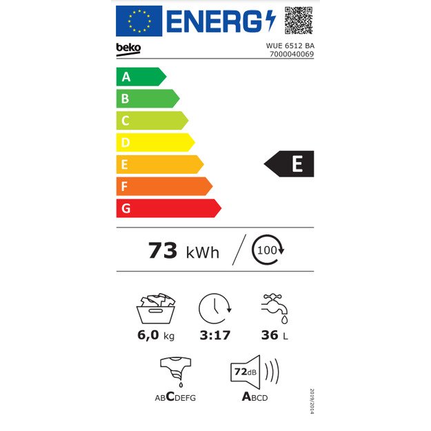 Skalbyklė BEKO WUE6512BA