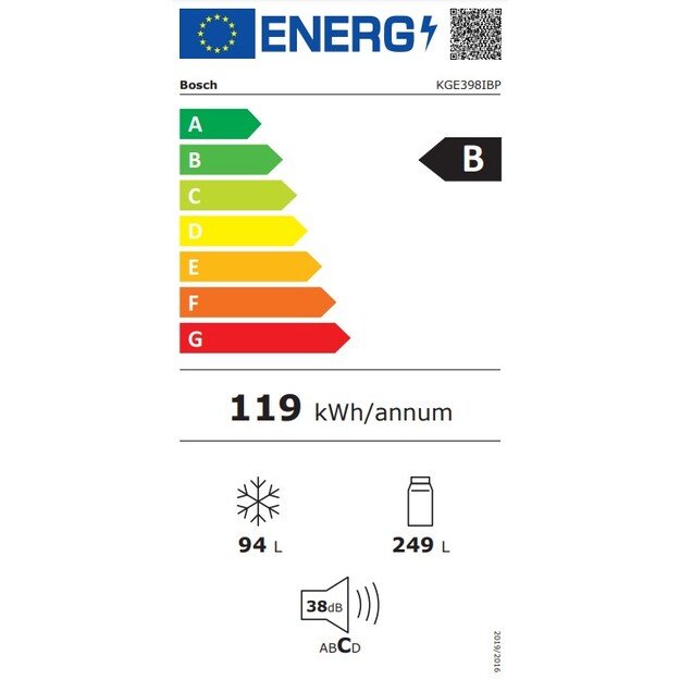 Šaldytuvas BOSCH KGE398IBP