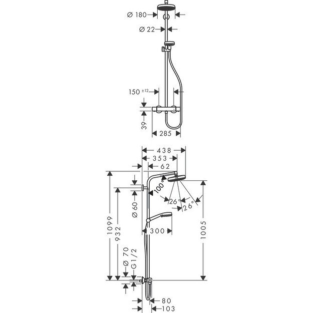 Dušo komplektas Hansgrohe Crometta 27265400