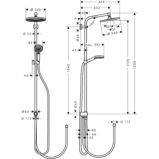 Dušo komplektas Hansgrohe Crometta S 27270000