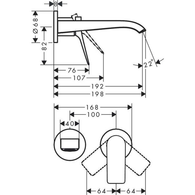 Potinkinis praustuvo maišytuvas Hansgrohe Vivenis 75050000