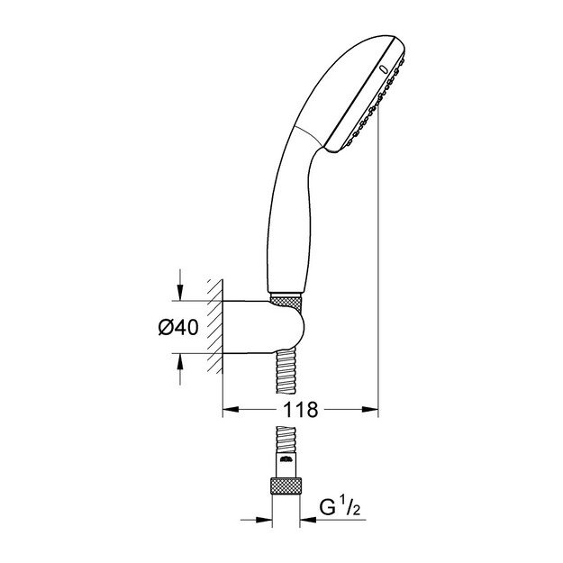 Dušo komplektas Grohe TEMPESTA 100 2780310E, chromas