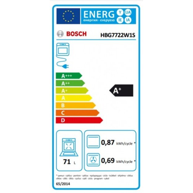 Įmontuojama orkaitė Bosch HBG7722W1S