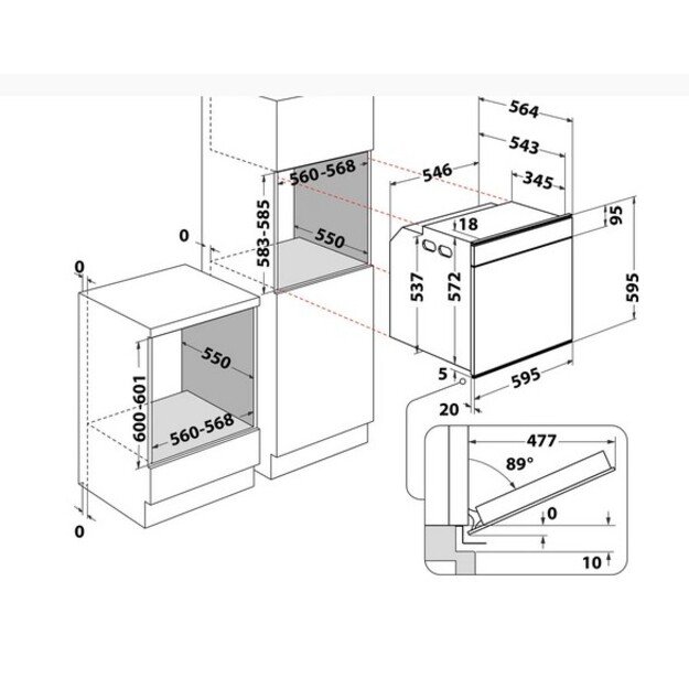 Įmontuojama elektrinė orkaitė Whirlpool W6 OS4 4S2 P BL