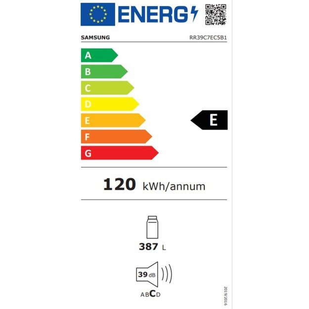 Šaldytuvas be kameros Samsung RR39C7EC5B1, juoda spalva