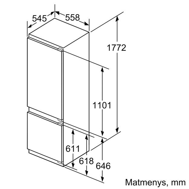 Įmontuojamas šaldytuvas Bosch KIF87SDB0