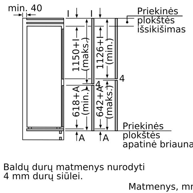 Įmontuojamas šaldytuvas Bosch KIF87SDB0