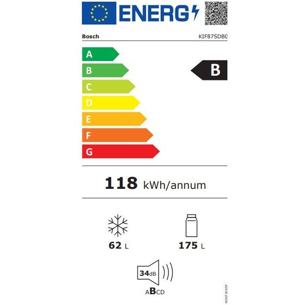 Įmontuojamas šaldytuvas Bosch KIF87SDB0