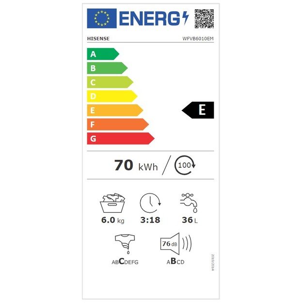 Skalbimo mašina Hisense WFVB6010EM