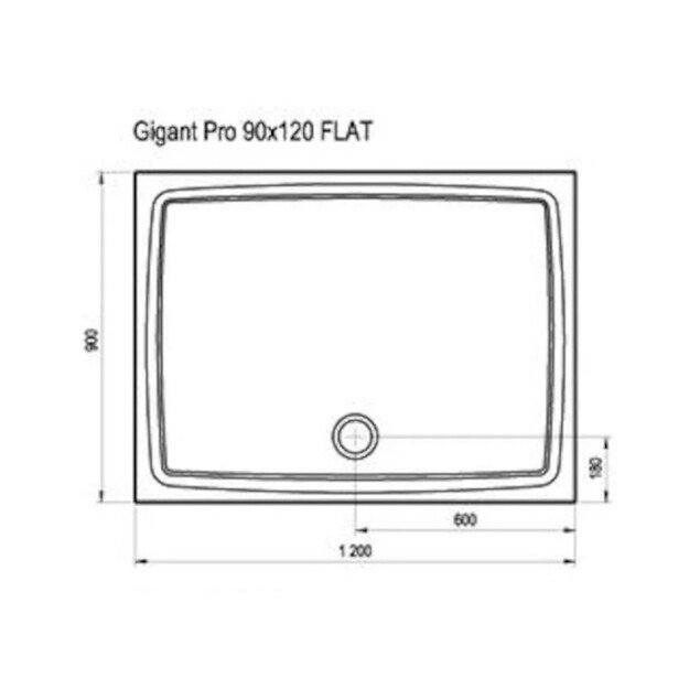 Dušo padėklas Ravak Gigant Pro Flat 120x90cm, baltas, XA03G711010