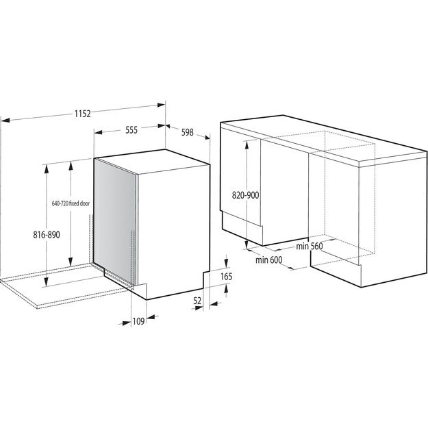 Įmontuojama indaplovė Gorenje GV673C60