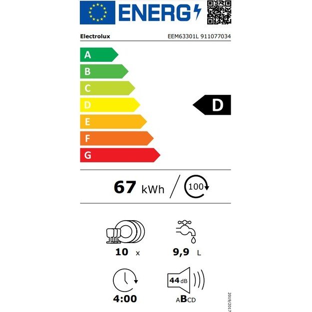 Įmontuojama indaplovė Electrolux EEM63301L