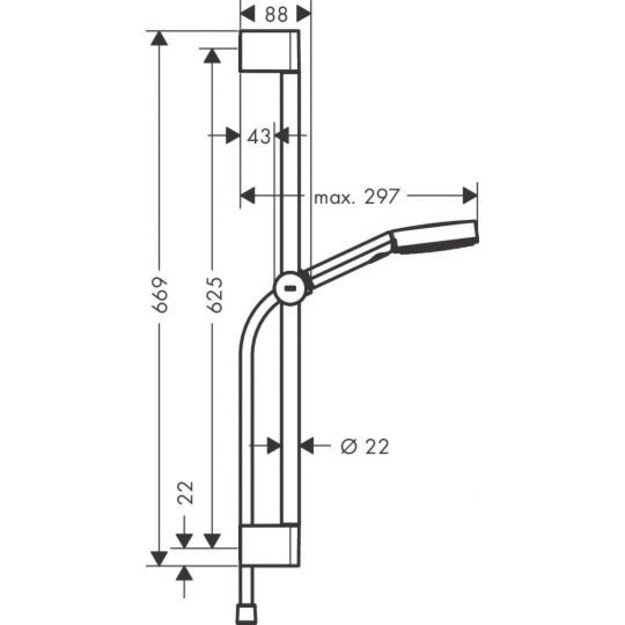 Rankinio dušo komplektas Hansgrohe Pulsify Select S 24160000, chromo