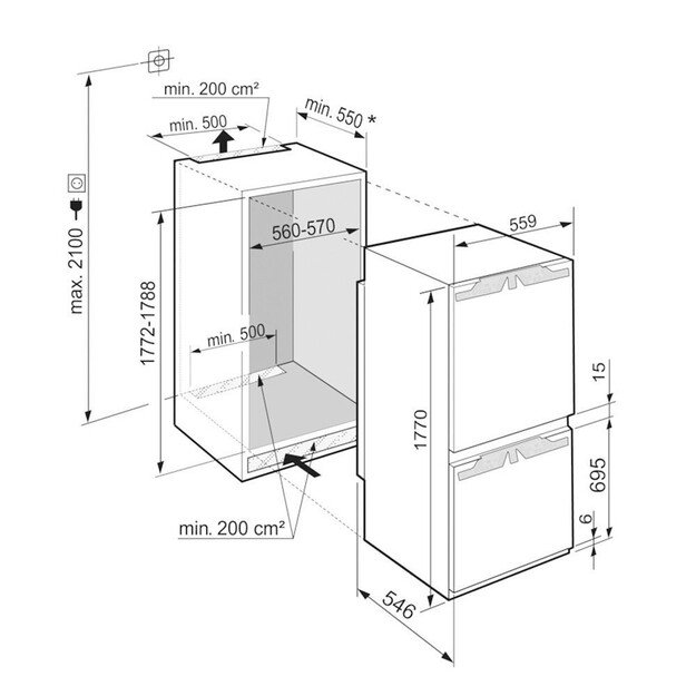 Įmontuojamas šaldytuvas Liebherr ICBNe 5123