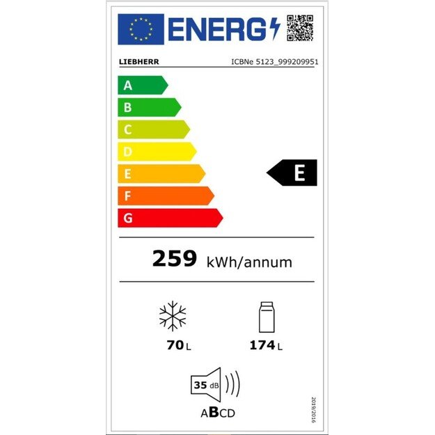 Įmontuojamas šaldytuvas Liebherr ICBNe 5123