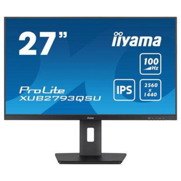 LCD Monitor|IIYAMA|27 |Business|Panel IPS|2560x1440|16:9|100Hz|Matte|1 ms|Speakers|Swivel|Pivot|Height adjustable|Tilt|Colour Black|XUB2793QSU-B6