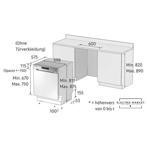 Indaplovė Samsung DW60M6031BB