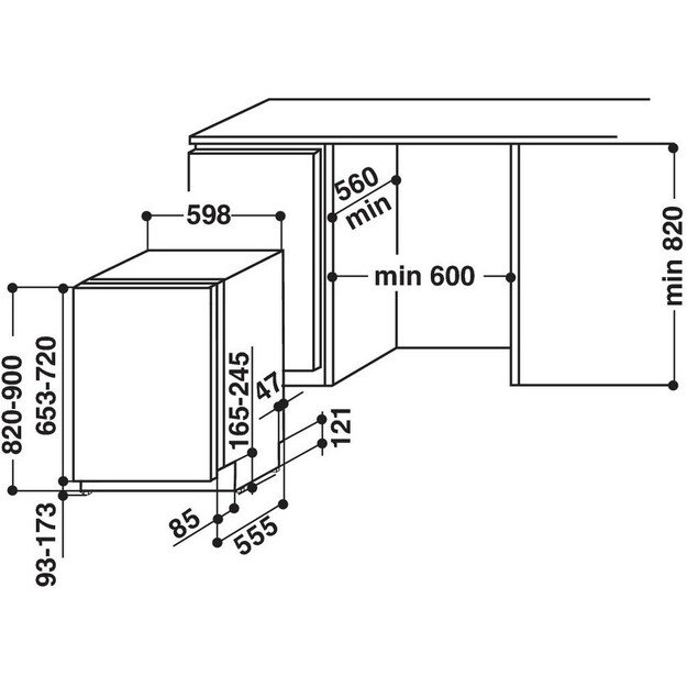 Įmontuojama indaplovė Whirlpool WIO 3P33 PL