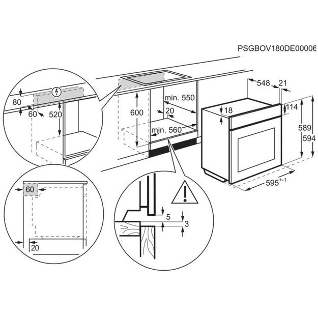 Įmontuojama orkaitė Electrolux EOF4P56X