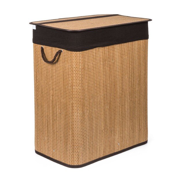 Skalbinių dėžė su pertvara G21 63555164, 105l, bambukinė